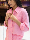 Classic Linen Shirt in French Pink