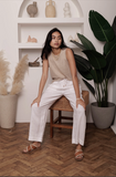 Classic Linen Lounge Pants in White