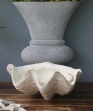 Large 50cm Faux Giant Clam - Natural base with shimmering pearly interior -